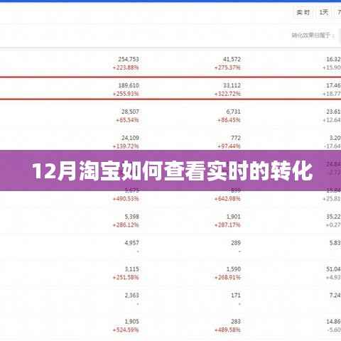 淘宝实时转化数据查看指南