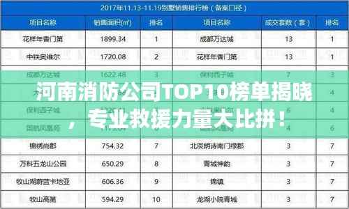 河南消防公司TOP10榜单揭晓,专业救援力量大比拼!
