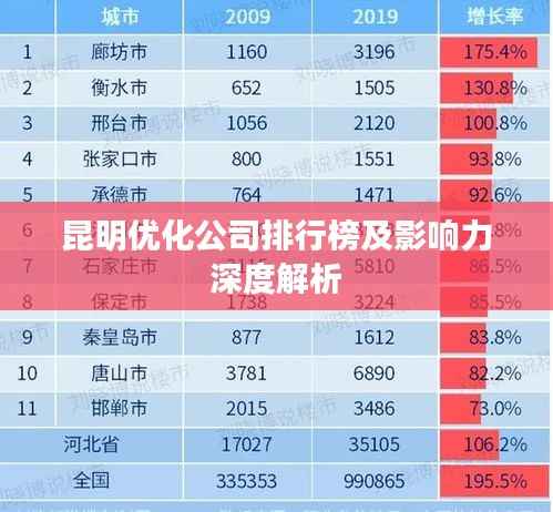 昆明优化公司排行榜及影响力深度解析