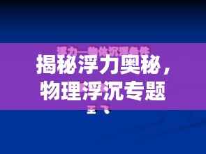 揭秘浮力奥秘,物理浮沉专题研究深度探索