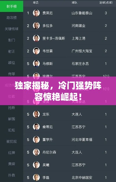 独家揭秘,冷门强势阵容惊艳崛起!
