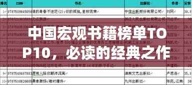 中国宏观书籍榜单TOP10,必读的经典之作!