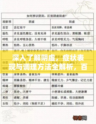 深入了解阴虚,症状表现与调理方法全解析,百度收录标准标题